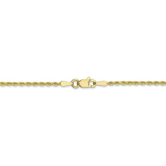 1.75mm 10k Yellow Gold Diamond Cut Solid Rope Chain Necklace, 24 Inch - Picture 4 of 8